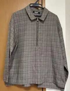 kutir チェック柄 ハーフジップ 長袖シャツ