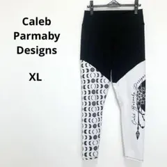 Caleb Parmaby Designs レギンス スパッツ 白黒 月模様のサムネイル