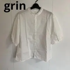 grin 半袖 フリルネック ブラウス ホワイト サイズ2のサムネイル