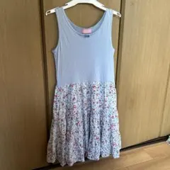 メゾピアノ　花柄　ノースリーブ　ワンピース