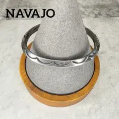NAVAJO tahe ナバホ スタンプワーク ヘビーバングル スターリング 