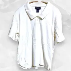 希少 Charter Club 綿100 ポロシャツ 白 L ユニセックス