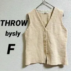 【THROWbysly】 トップス ベスト ベージュ Fシンプル ノースリーブ