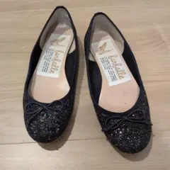 ファルファーレ グリッター バレエシューズ 黒