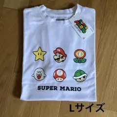 スーパーマリオ　メンズ　半袖Tシャツ　ホワイト　Lサイズ　新品　タグ付きのサムネイル