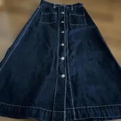 GU デニムロングスカート インディゴ Mサイズ