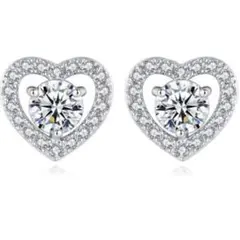 ❤ピアスハート❤高級キュービックジルコニア 金属アレルギー対応 人気 両耳