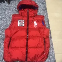 ラルフローレン ダウンベスト 赤 L