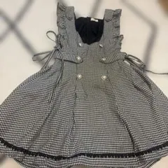 mezzo pianoメゾピアノ ギンガムチェックリボンワンピース 110cm