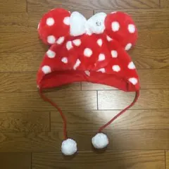 ディズニーランド　ミニー　ファンキャップ　赤/白ドット