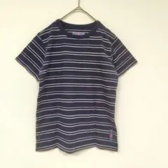 JERZEES 半袖Tシャツ トップス L ストライプ ネイビーのサムネイル