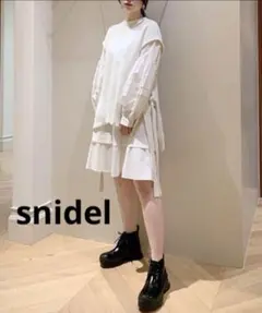 snidel ホワイト レイヤードワンピース