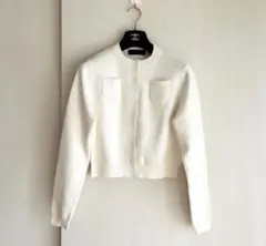 CABaN カシミヤ クルーネックカーディガン ホワイト