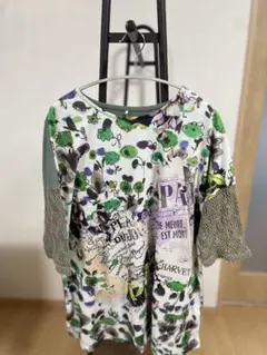 花柄五分袖カットソー