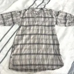 quoti use fith チェック柄七分袖ワンピース