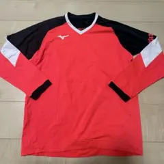 Mizuno ロングスリーブシャツ レッド/ブラック テニスウェア