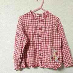 ミキハウス☆赤チェックブラウス120