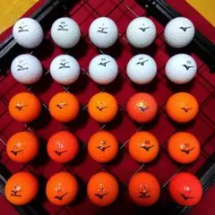 ゴルフロストボールミズノ白オレンジ２５球