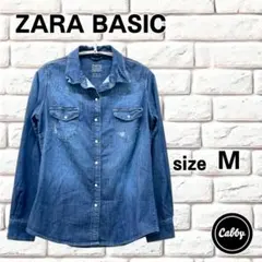 ZARA BASIC ザラベーシック デニムシャツ ダメージ加工のサムネイル