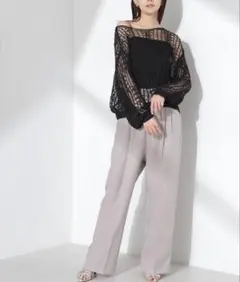 ナノユニバース　ツータックワイドパンツ