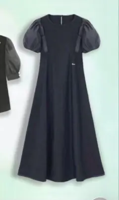 美品★ルネ　ロングカーディガン　ワンピース　カメリア　ブラック　サイズ36 大きいサイズ レディース ロングカーディガン＆花柄ノースリーブ