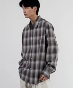 WYM LIDNM OMBRE CHECK LOOSE SHIRT Mサイズ