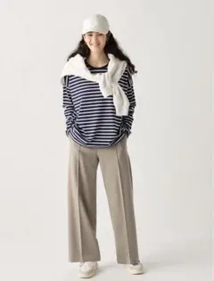 UNIQLO ブラッシュドジャージーワイドパンツ 2024年　ベージュ