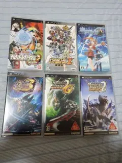 PSPソフト6本 空の軌跡、スパロボ、ナルト、モンハン3本