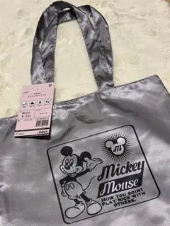 ワークマン ディズニー ミッキー プリント サテン トート バッグ