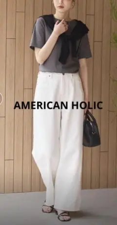 AMERICAN HOLIC ワイドデニム Ｌサイズ ホワイト