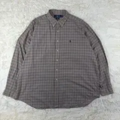 【90s】ラルフローレン BDシャツ XXL 刺繍ポニー ベージュ BLAKE