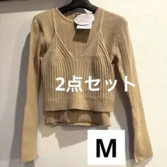 新品 ビスチェ ラフラフ TOMO ニット キャミ M しまむら