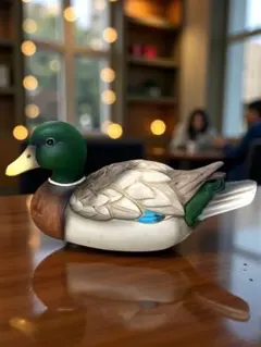 マガモ 置物 アヒル 鴨 インテリア 昭和レトロ No.OS167 箱付き