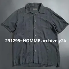291295=HOMME オープンカラー キューバシャツ ブラック アーカイブのサムネイル
