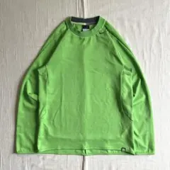 00s NIKE メッシュゲームシャツ 配色ライン 肩ロゴ刺繍 黄緑Y2Kテックのサムネイル