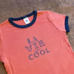 プチバトー　Tシャツ　100 cm　リンガーTシャツ　赤　エンジのサムネイル