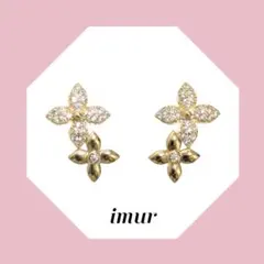 ピアスイヤリング/ゴールドシルバー925ジルコニアフラワー人工ダイヤ105