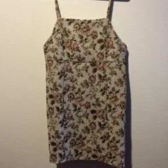 キャミワンピース　花柄　ミニ丈