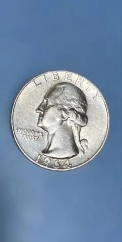 アメリカの銀貨25セントクォーターダラー1964 アメリカ銀貨1964年 クォーターダラー25セント 2枚セット 銀900 - メルカリ