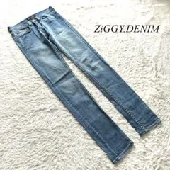 D7【ZiGGY.DENIM】スキニーデニムパンツ　ブルー　24 ローライズ