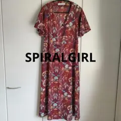 美品SPIRALGIRLペイズリー花柄 マキシシャツワンピースガウンワンピース