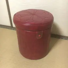 昭和レトロ　当時物　丸椅子　スツール　収納　ドレッサーチェア　　クッションチェア