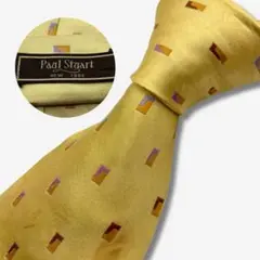 Paul Stuart シルクネクタイ 小紋柄 イエロー