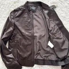 【美品 希少2XL】EMMETI シングルライダースジャケット ブラウン 52のサムネイル