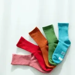 pairmanon 5足セット カラフルリブソックス Mサイズ 5足