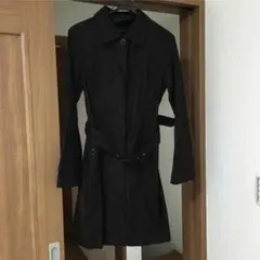 コムサ トレンチコート 黒 綿100%
