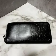 ロエベ リピート 長財布 アナグラム ラウンドファスナー レザー
