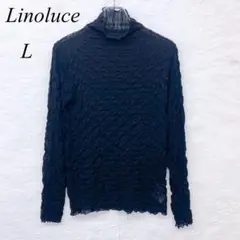 e5106 リノルーチェ ハイネック長袖カットソー L ブラック ストレッチ素材