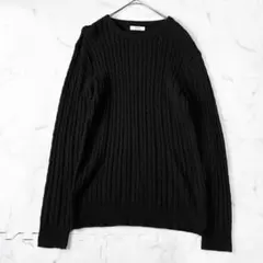 ✨美品✨ADAM ET ROPE アダムエロペAER黒 ハイネックケーブルニット