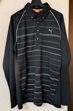 PUMA ブラック 長袖ポロシャツ